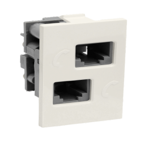 Legrand Britzy 1M Double RJ 11 Telephone Socket, 6734 44